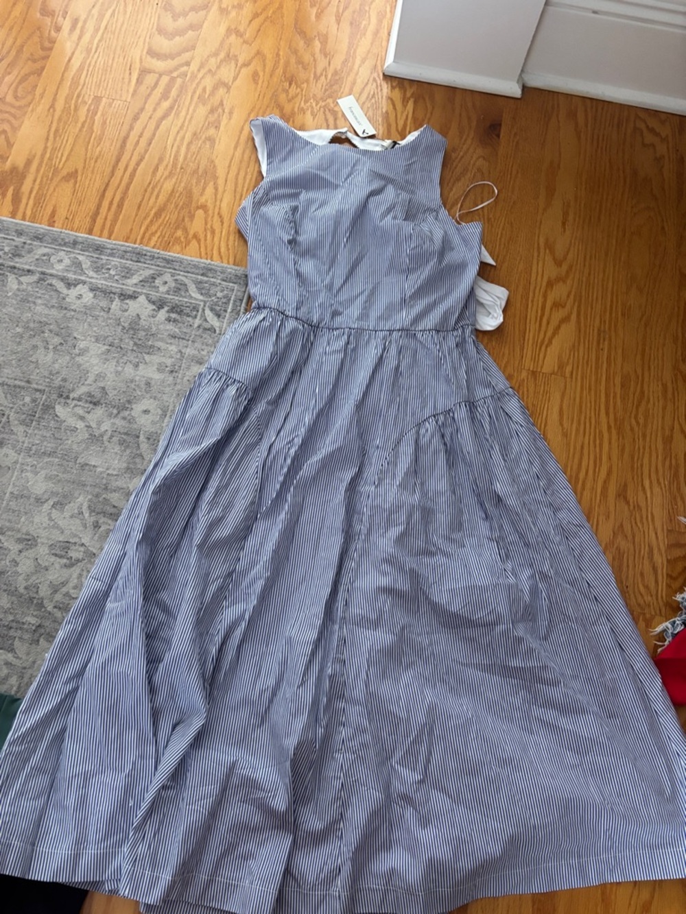 Francesca's Collections Blue and White Striped Maxi Dress